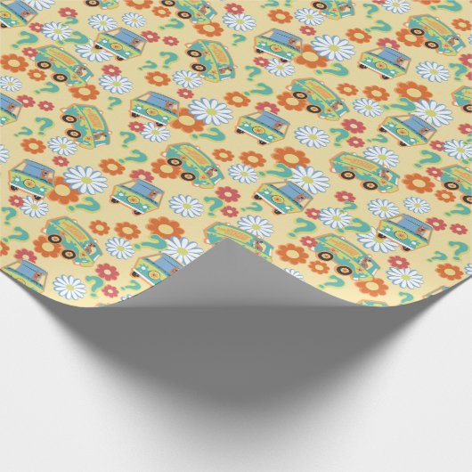 Scooby-Doo Mystery Machine Flower Pattern Cadeaupapier (Hoek)