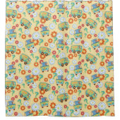 Scooby-Doo Mystery Machine Flower Pattern Douchegordijn (Voorkant)