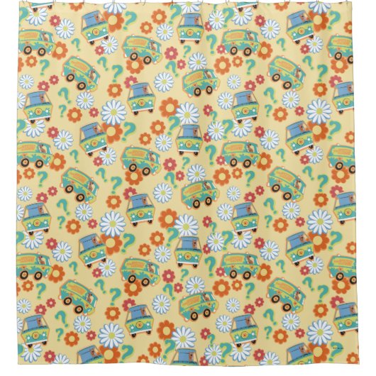 Scooby-Doo Mystery Machine Flower Pattern Douchegordijn (Voorkant)