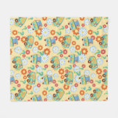 Scooby-Doo Mystery Machine Flower Pattern Fleece Deken (Voorkant (Horizontaal))