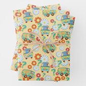 Scooby-Doo Mystery Machine Flower Pattern Inpakpapier Vel (In situ)