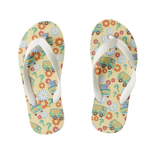 Scooby-Doo Mystery Machine Flower Pattern Kinder Teenslippers (Voetbed)