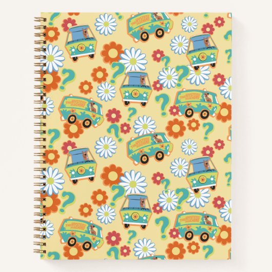 Scooby-Doo Mystery Machine Flower Pattern Notitieboek (Voorkant)