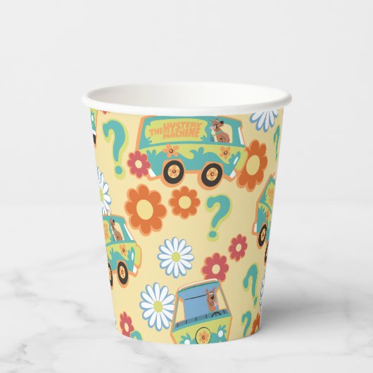 Scooby-Doo Mystery Machine Flower Pattern Papieren Bekers (Achterkant)