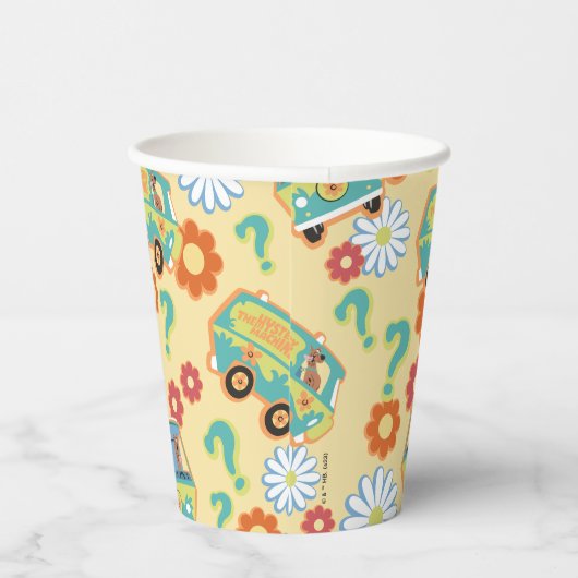 Scooby-Doo Mystery Machine Flower Pattern Papieren Bekers (Rechts)