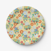 Scooby-Doo Mystery Machine Flower Pattern Papieren Bordje (Voorkant)