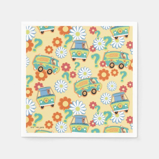 Scooby-Doo Mystery Machine Flower Pattern Servet (Voorkant)