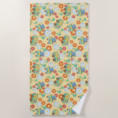 Scooby-Doo Mystery Machine Flower Pattern Strandlaken (Voorkant)