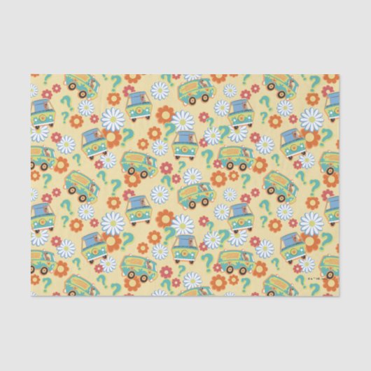 Scooby-Doo Mystery Machine Flower Pattern Tissuepapier (Voorkant)
