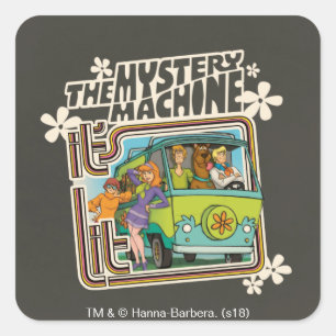 Scooby-Doo   Mystery Machine Grafisch   Vierkante Sticker