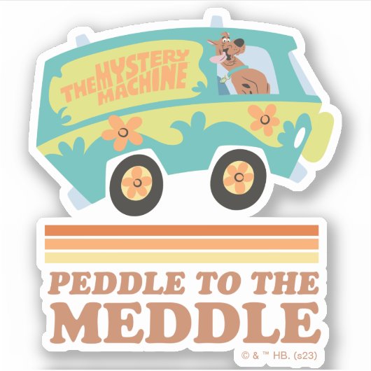 Scooby-Doo Mystery Machine "Peddle to the Meddle" Sticker (Voorkant)