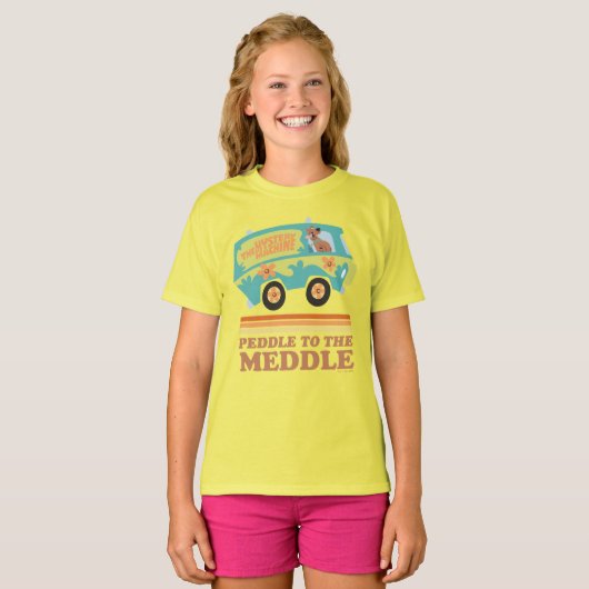 Scooby-Doo Mystery Machine "Peddle to the Meddle" T-shirt (Voorkant volledig)