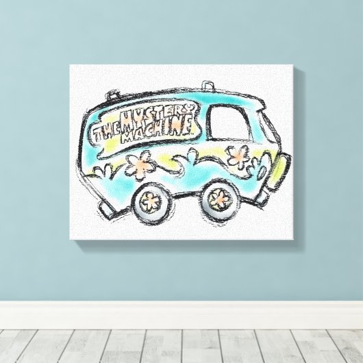 Scooby-Doo | Mystery Machine Sketch Canvas Afdruk (Insitu (Houten vloer))