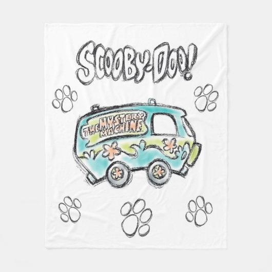 Scooby-Doo | Mystery Machine Sketch Fleece Deken (Voorkant)