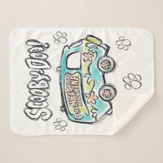 Scooby-Doo | Mystery Machine Sketch Sherpa Deken (Voorkant (horizontaal))