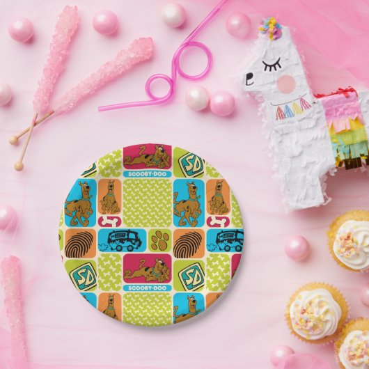 Scooby-Doo Mystery Pattern Papieren Bordje (Feest)