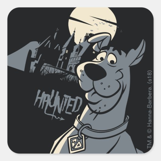 Scooby-Doo Noir Haunted Mansion Graphic Vierkante Sticker (Voorkant)