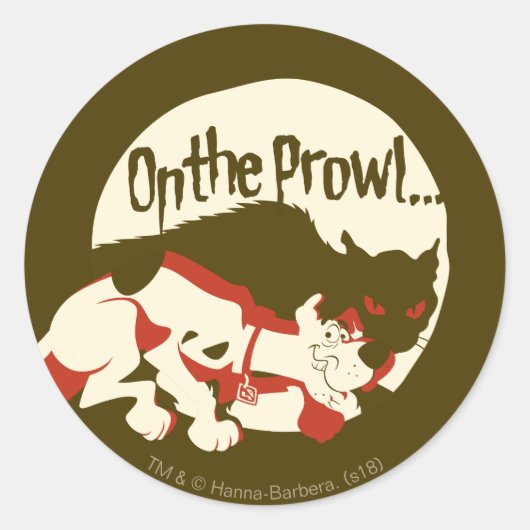 Scooby-Doo "On the Prowl" Ronde Sticker (Voorkant)