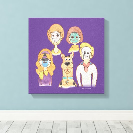 Scooby-Doo | Our Halloween Masks Canvas Afdruk (Insitu (Houten vloer))