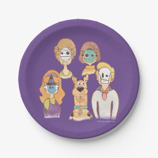 Scooby-Doo | Our Halloween Masks Papieren Bordje (Voorkant)