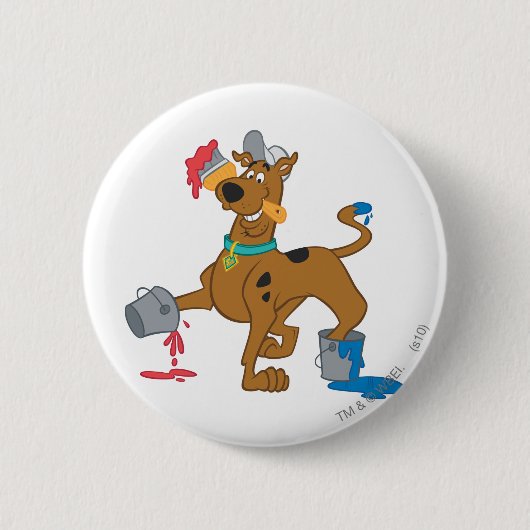 Scooby-Doo Paints Ronde Button 5,7 Cm (Voorkant)