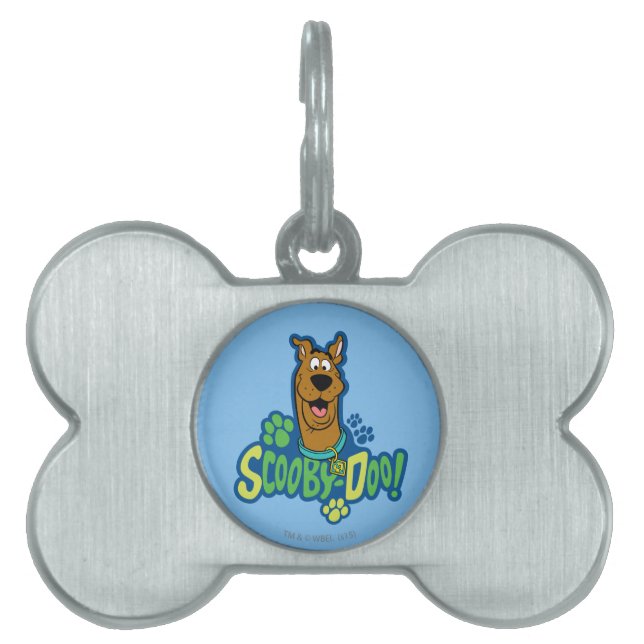 Scooby-Doo Paw Print Character Badge Huisdieren Naamplaatje (voorkant)