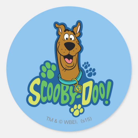 Scooby-Doo Paw Print Character Badge Ronde Sticker (Voorkant)