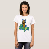 Scooby-Doo Paw Print Character Badge T-shirt (Voorkant volledig)