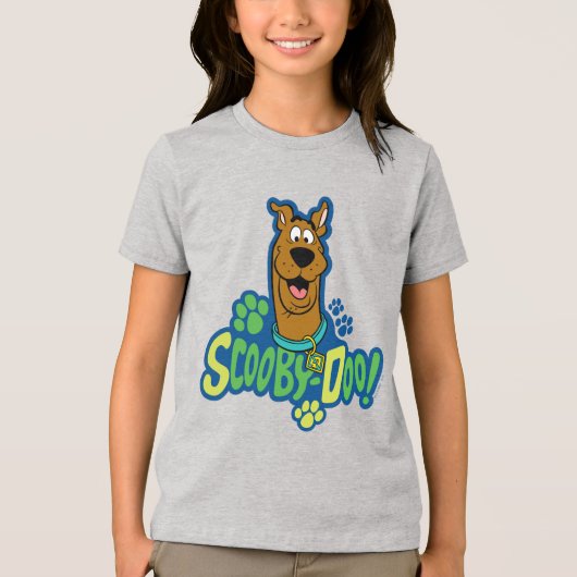 Scooby-doo Paw Print Character Badge Tri-Blend Shirt (Voorkant)