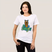 Scooby-Doo Paw Print Character Badge Tri-Blend Shirt (Voorkant volledig)