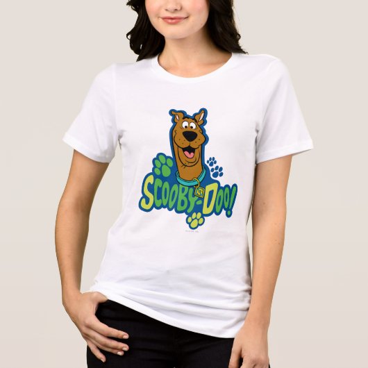 Scooby-Doo Paw Print Character Badge Tri-Blend Shirt (Voorkant)