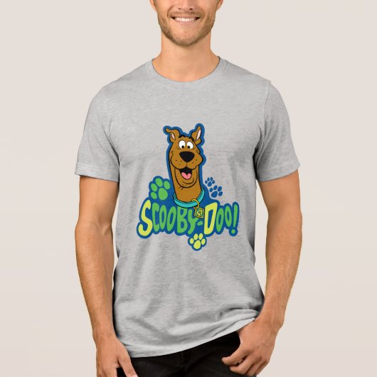 Scooby-doo Paw Print Character Badge Tri-Blend Shirt (Voorkant)
