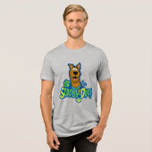 Scooby-doo Paw Print Character Badge Tri-Blend Shirt (Voorkant volledig)