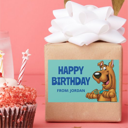 Scooby-Doo Paws Up | Gefeliciteerd Rechthoekige Sticker (Feest)