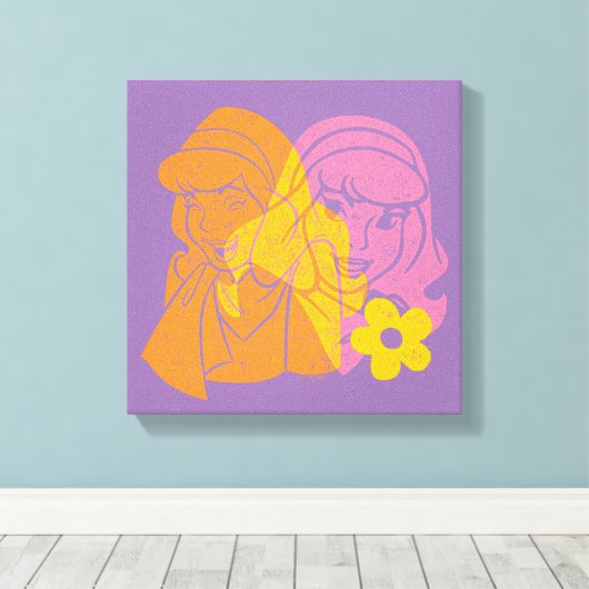 Scooby-Doo | Portret Daphne Flower Canvas Afdruk (Insitu (Houten vloer))
