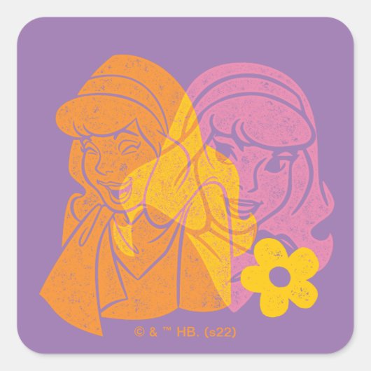 Scooby-Doo | Portret Daphne Flower Vierkante Sticker (Voorkant)