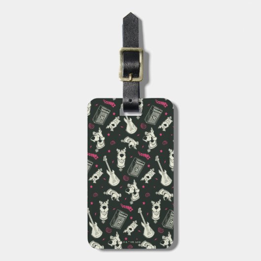 Scooby-Doo Punk gitaar en versterkerpatroon Bagagelabel (Voorkant verticaal)