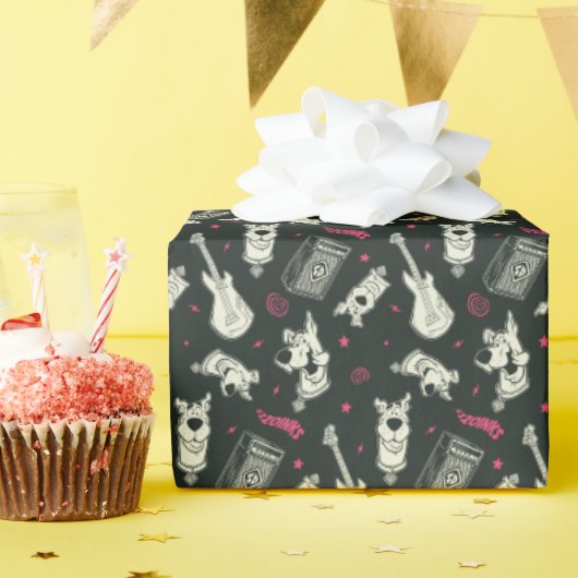 Scooby-Doo Punk gitaar en versterkerpatroon Cadeaupapier (Verjaardagsfeest)