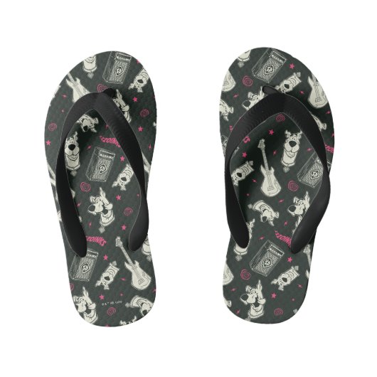 Scooby-Doo Punk gitaar en versterkerpatroon Kinder Teenslippers (Voetbed)