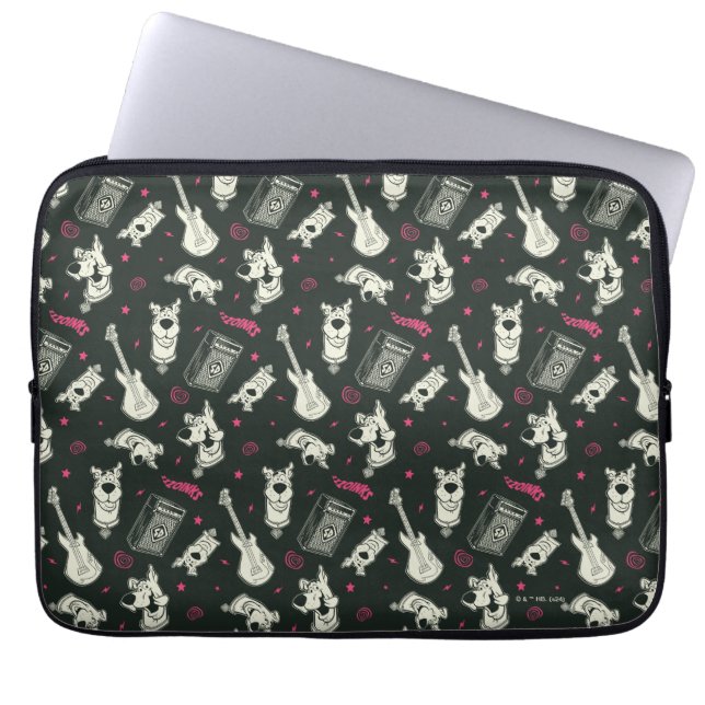 Scooby-Doo Punk gitaar en versterkerpatroon Laptop Sleeve (Voorkant)