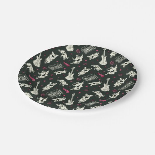 Scooby-Doo Punk gitaar en versterkerpatroon Papieren Bordje (Gekanteld)