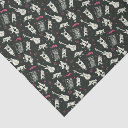 Scooby-Doo Punk gitaar en versterkerpatroon Tissuepapier (Detail)