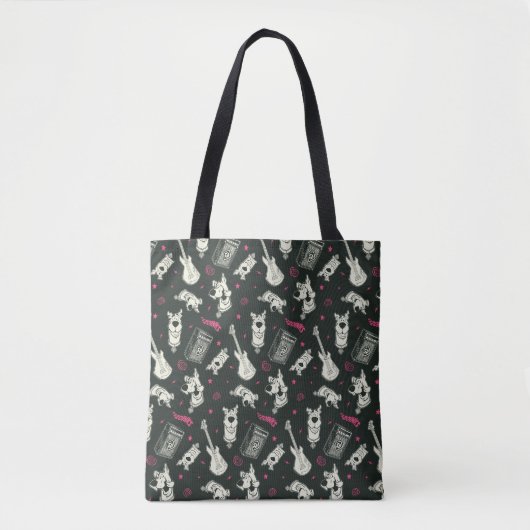 Scooby-Doo Punk gitaar en versterkerpatroon Tote Bag (Voorkant)