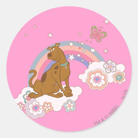 Scooby-Doo Rainbow Butterfly Ronde Sticker (Voorkant)