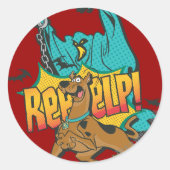 Scooby Doo "Reeeelp!" Ronde Sticker (Voorkant)