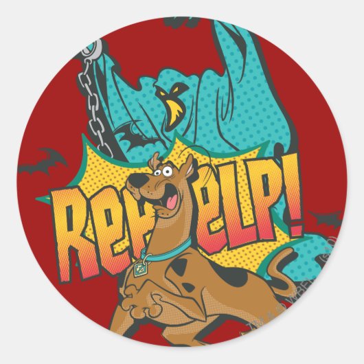 Scooby Doo "Reeeelp!" Ronde Sticker (Voorkant)