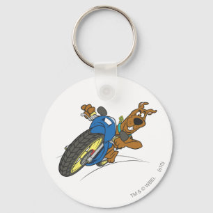Scooby-doo-rijdende motorfiets sleutelhanger