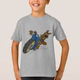 Scooby-doo-rijdende motorfiets t-shirt
