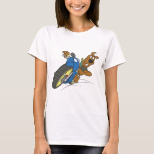 Scooby-doo-rijdende motorfiets t-shirt