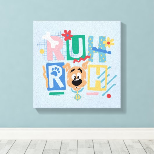 Scooby-Doo | Ruh Roh Baby Scooby-Doo Canvas Afdruk (Insitu (Houten vloer))